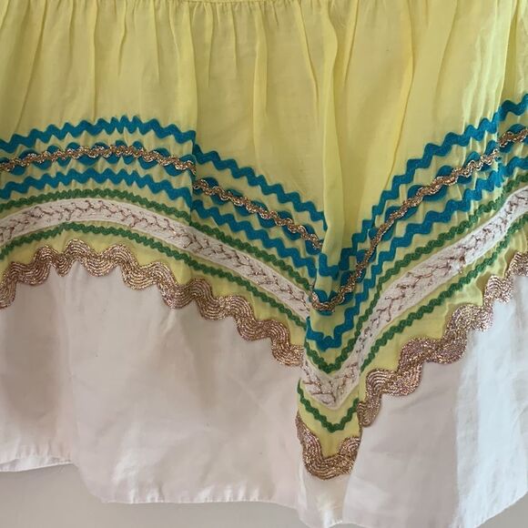Tibi yellow decorative skirt Fully lined Size 2 - Picture 3 of 11